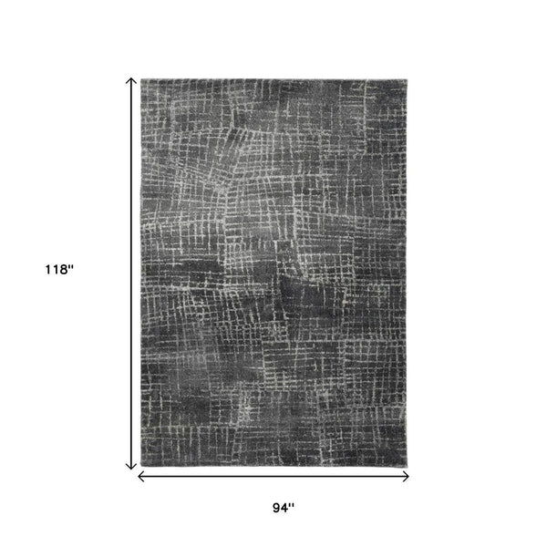 HomeRoots 7' Contemporary Gray Abstract Area Rug - Soft, Durable, Stylish Design for High-Traffic Spaces 8' X 10' 374756