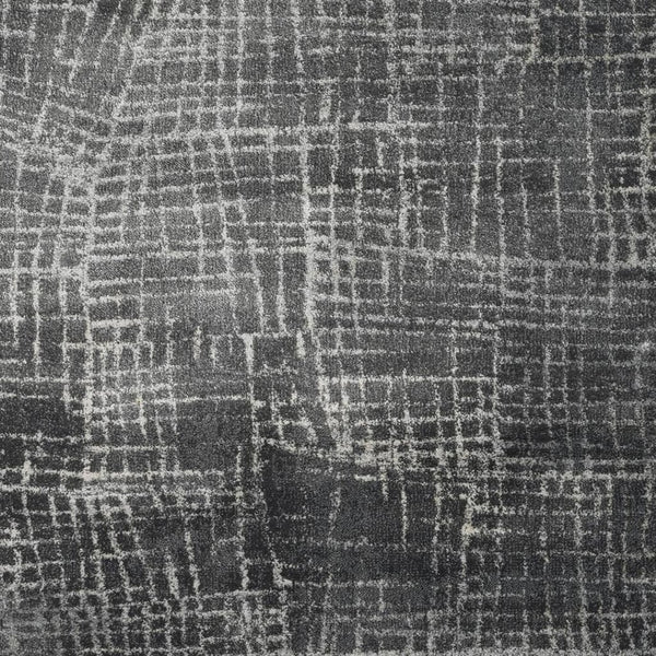 HomeRoots 9' Gray and Dark Gray Abstract Distressed Area Rug – Contemporary Style for Family Rooms and Dining Areas 9' X 13' 374757