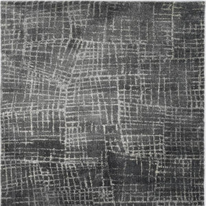 HomeRoots 9' Gray and Dark Gray Abstract Distressed Area Rug – Contemporary Style for Family Rooms and Dining Areas 9' X 13' 374757