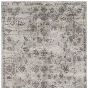 HomeRoots 8' Gray Floral Medallion Area Rug - Hand Loomed Luxury with Artisanal Charm for Modern Spaces 8' X 10' 374760