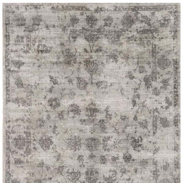 HomeRoots 8' Gray Floral Medallion Area Rug - Hand Loomed Luxury with Artisanal Charm for Modern Spaces 8' X 10' 374760