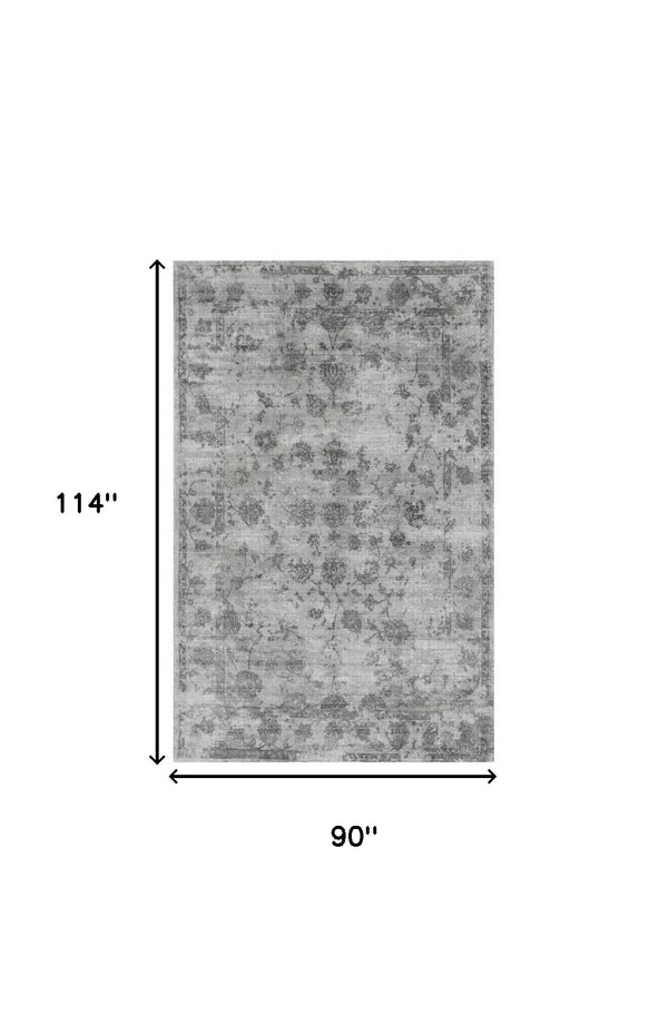 Homeroots 8' X 10' Gray Hand Loomed Area Rug  Viscose 374760
