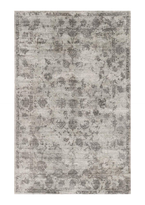HomeRoots 8' Gray Floral Medallion Area Rug - Hand Loomed Luxury with Artisanal Charm for Modern Spaces 8' X 10' 374760