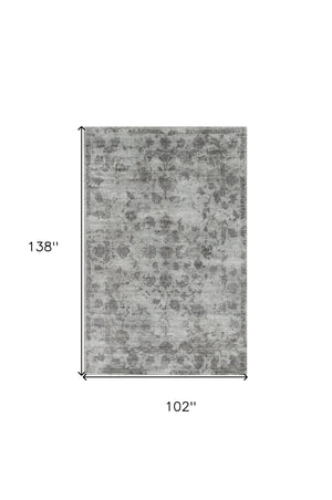 Homeroots 9' X 12' Grey Area Rug  Viscose 374761