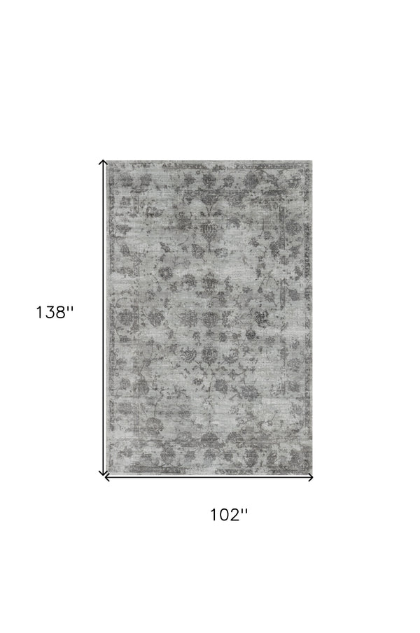 Homeroots 9' X 12' Grey Area Rug  Viscose 374761