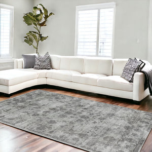 Homeroots 9' X 12' Grey Area Rug  Viscose 374761