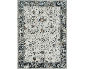 Homeroots 3' X 5' Gray And Ivory Floral Distressed Area Rug  Polyester 374764