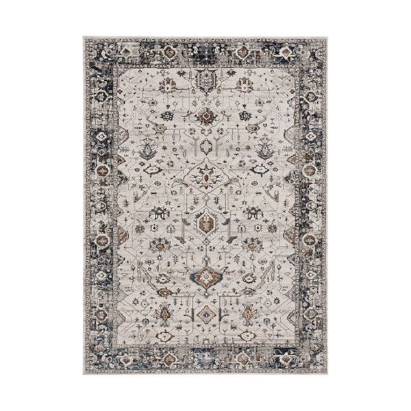 HomeRoots 7' Elegant Traditional Floral Area Rug in Ivory, Gray, and Brown – Durable, Stain-Resistant Design 7' X 10' 374766