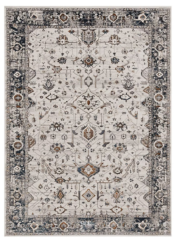 Homeroots 8' X 11' Gray And Ivory Area Rug  Polyester 374767