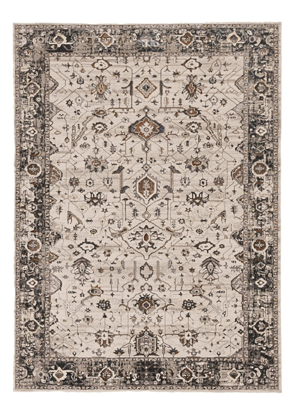 HomeRoots 10' Gray and Ivory Area Rug - Timeless Elegance with Soft Polyester Pile for Cozy Living Spaces 10' X 13' 374768