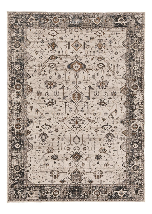 HomeRoots 10' Gray and Ivory Area Rug - Timeless Elegance with Soft Polyester Pile for Cozy Living Spaces 10' X 13' 374768