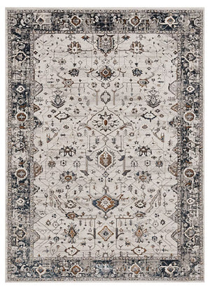 Homeroots 10' X 13' Gray And Ivory Area Rug  Polyester 374768