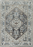 Homeroots 7' Grey Machine Woven Diamond Floral Medallion Indoor Runner Rug  Polyester 374769