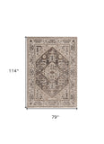 Homeroots 7' X 10' Gray Area Rug  Polyester 374772