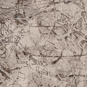 HomeRoots 5' Abstract Area Rug in Ivory, Gray & Brown - Modern, Durable, Stain-Resistant for Any Room 6' X 9' 374778