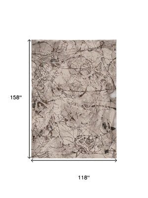 HomeRoots 10' Gray and Ivory Area Rug - Elegant Machine-Made Design for Cozy Comfort in Any Living Space 10' X 13' 374780