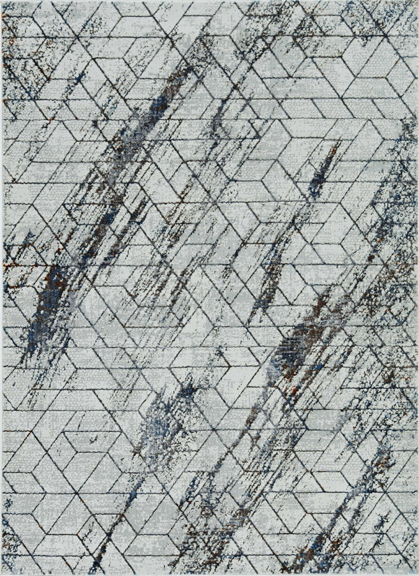 Homeroots 7' Ivory Machine Woven Abstract Geometric Indoor Runner Rug  Polyester 374781