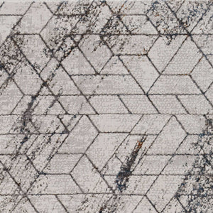 Homeroots 7' Ivory Machine Woven Abstract Geometric Indoor Runner Rug  Polyester 374781