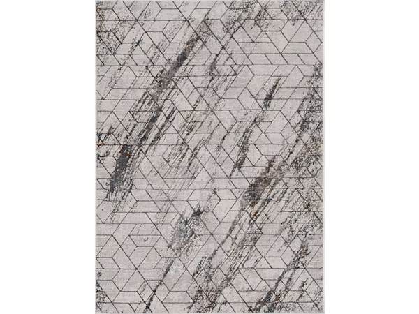 Homeroots 3' X 5' Ivory Geometric Pattern Area Rug  Polyester 374782