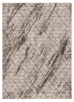 Homeroots 5' X 8' Ivory Geometric Pattern Indoor Area Rug  Polyester 374783