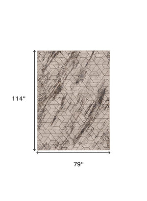 Homeroots 7' X 10' Ivory Area Rug  Polyester 374784