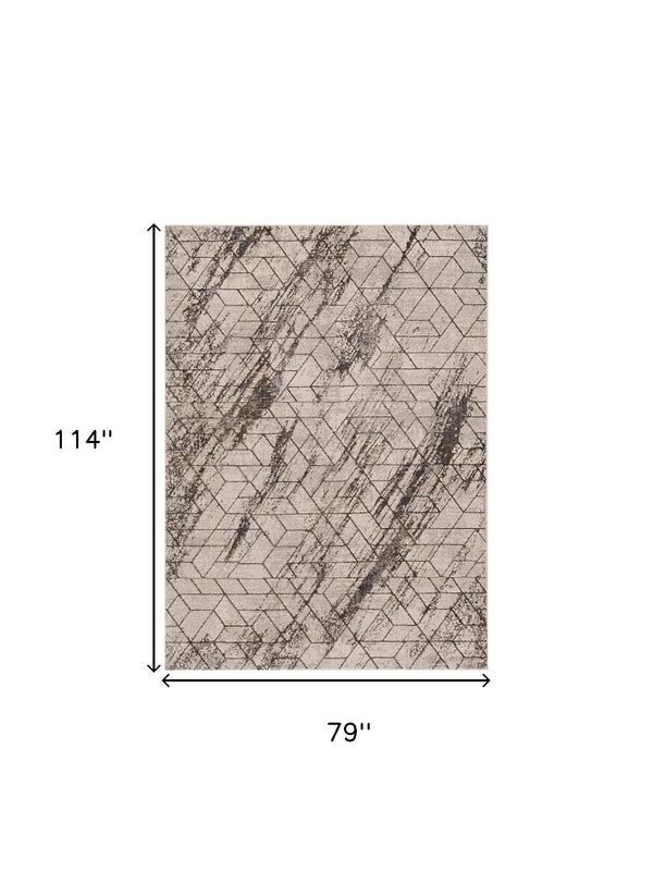 Homeroots 7' X 10' Ivory Area Rug  Polyester 374784