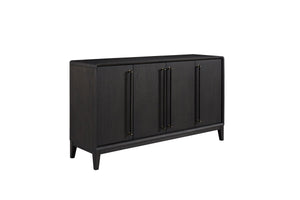 English Elm Peppercorn Server with 4 Storage Cabinets, Elm Veneer Finish, Power-Ready Design & Custom Hardware Black 68 L x 22 W x 34 H B2699P237504