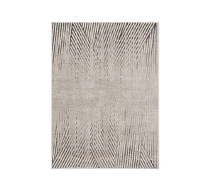 Homeroots 3' X 5' Ivory Or Grey Geometric Lines Area Rug  Polyester 374788