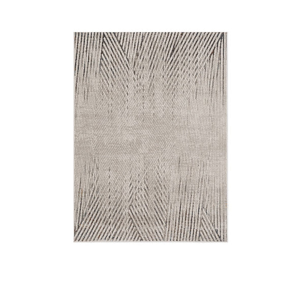 Homeroots 3' X 5' Ivory Or Grey Geometric Lines Area Rug  Polyester 374788