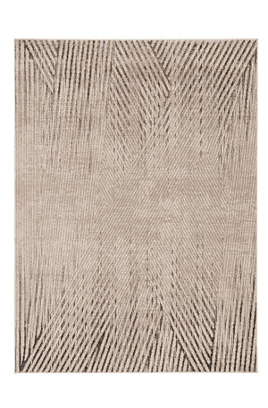 HomeRoots 5' Ivory and Gray Geometric Area Rug – Soft, Stain-Resistant Design Perfect for Modern Homes & Families 5' X 8' 374789