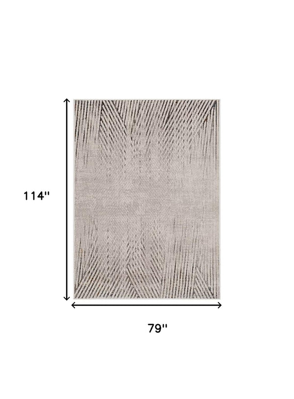 Homeroots 6' X 9' Gray And Ivory Area Rug  Polyester 374790