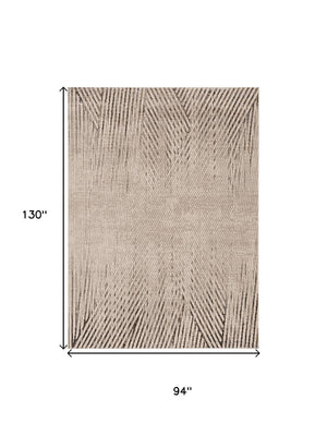 HomeRoots 5' Ivory and Gray Geometric Area Rug – Soft, Stain-Resistant Design Perfect for Modern Homes & Families 8' X 11' 374791
