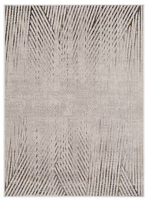 Homeroots 8' X 11' Gray And Ivory Area Rug  Polyester 374791