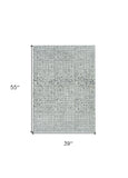 Homeroots 3' X 5' Grey Mosaic Area Rug  Polyester 374794