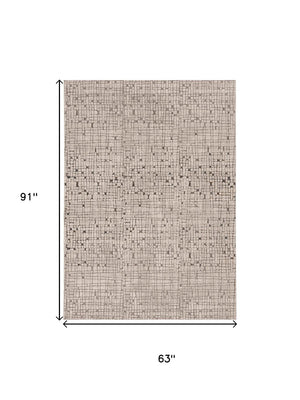 HomeRoots 5' Gray and Black Abstract Distressed Area Rug - Vintage-Inspired Design for Modern Homes & Comfort 5' X 8' 374795