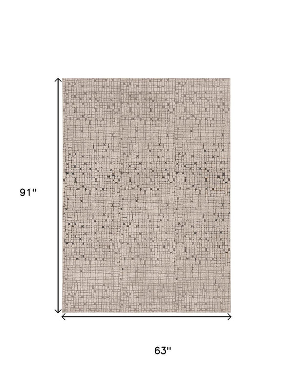 HomeRoots 5' Gray and Black Abstract Distressed Area Rug - Vintage-Inspired Design for Modern Homes & Comfort 5' X 8' 374795