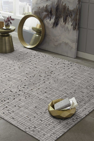 HomeRoots 5' Gray and Black Abstract Distressed Area Rug - Vintage-Inspired Design for Modern Homes & Comfort 7' X 10' 374796