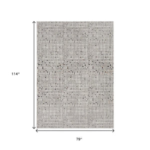 HomeRoots 5' Gray and Black Abstract Distressed Area Rug - Vintage-Inspired Design for Modern Homes & Comfort 7' X 10' 374796