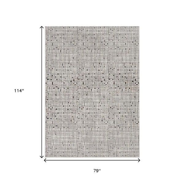 HomeRoots 5' Gray and Black Abstract Distressed Area Rug - Vintage-Inspired Design for Modern Homes & Comfort 7' X 10' 374796