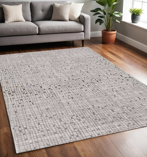 HomeRoots 5' Gray and Black Abstract Distressed Area Rug - Vintage-Inspired Design for Modern Homes & Comfort 8' X 11' 374797