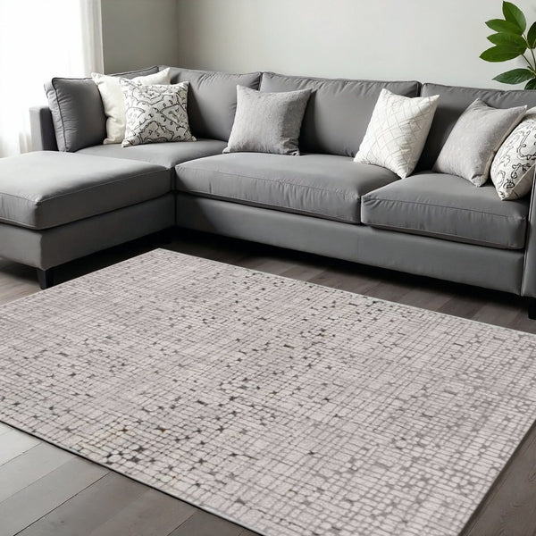 HomeRoots 10' Gray and Black Abstract Area Rug - Modern Design for Large Spaces, Durable & Easy Care Solution 10' X 13' 374798