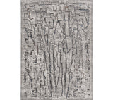 Homeroots 3' X 5' Grey Abstract Lines Area Rug  Polyester 374800