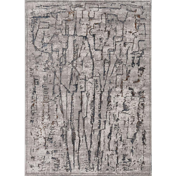 HomeRoots 5' Gray and Black Abstract Distressed Area Rug - Modern Comfort, Durable Design for Any Space 5' X 8' 374801