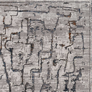 HomeRoots 5' Gray and Black Abstract Distressed Area Rug - Modern Comfort, Durable Design for Any Space 6' X 9' 374802