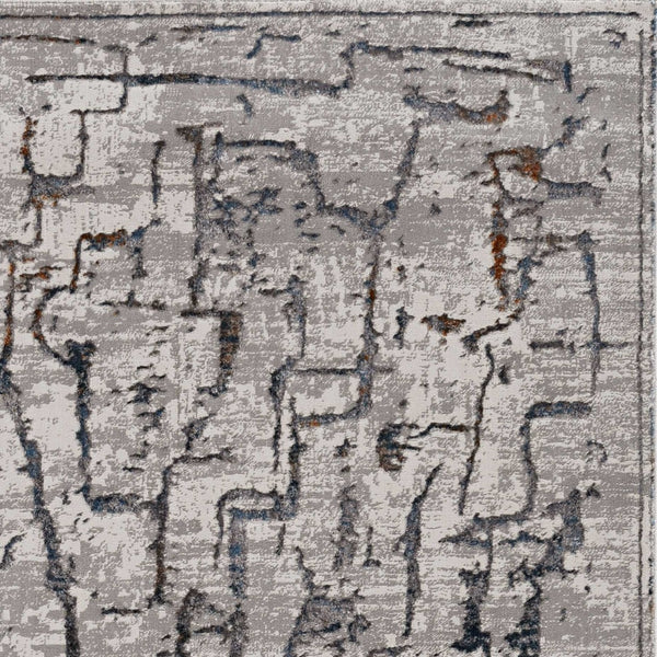 HomeRoots 5' Gray and Black Abstract Distressed Area Rug - Modern Comfort, Durable Design for Any Space 6' X 9' 374802