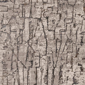 HomeRoots 5' Gray and Black Abstract Distressed Area Rug - Modern Comfort, Durable Design for Any Space 6' X 9' 374802