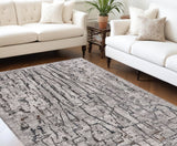 Homeroots 6' X 9' Grey Abstract Design Indoor Area Rug  Polyester 374802