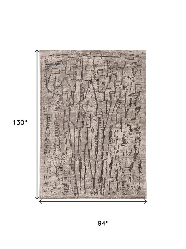 HomeRoots 5' Gray and Black Abstract Distressed Area Rug - Modern Comfort, Durable Design for Any Space 8' X 11' 374803