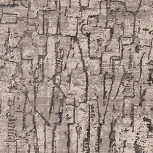 HomeRoots 5' Gray and Black Abstract Distressed Area Rug - Modern Comfort, Durable Design for Any Space 8' X 11' 374803