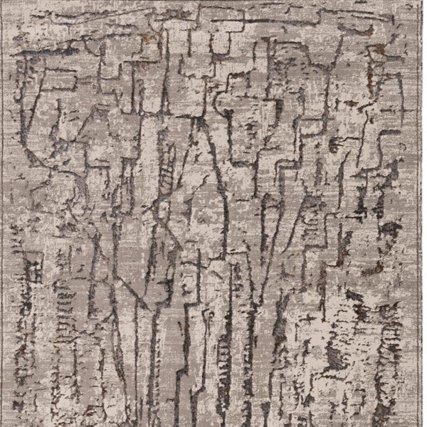 HomeRoots 5' Gray and Black Abstract Distressed Area Rug - Modern Comfort, Durable Design for Any Space 8' X 11' 374803